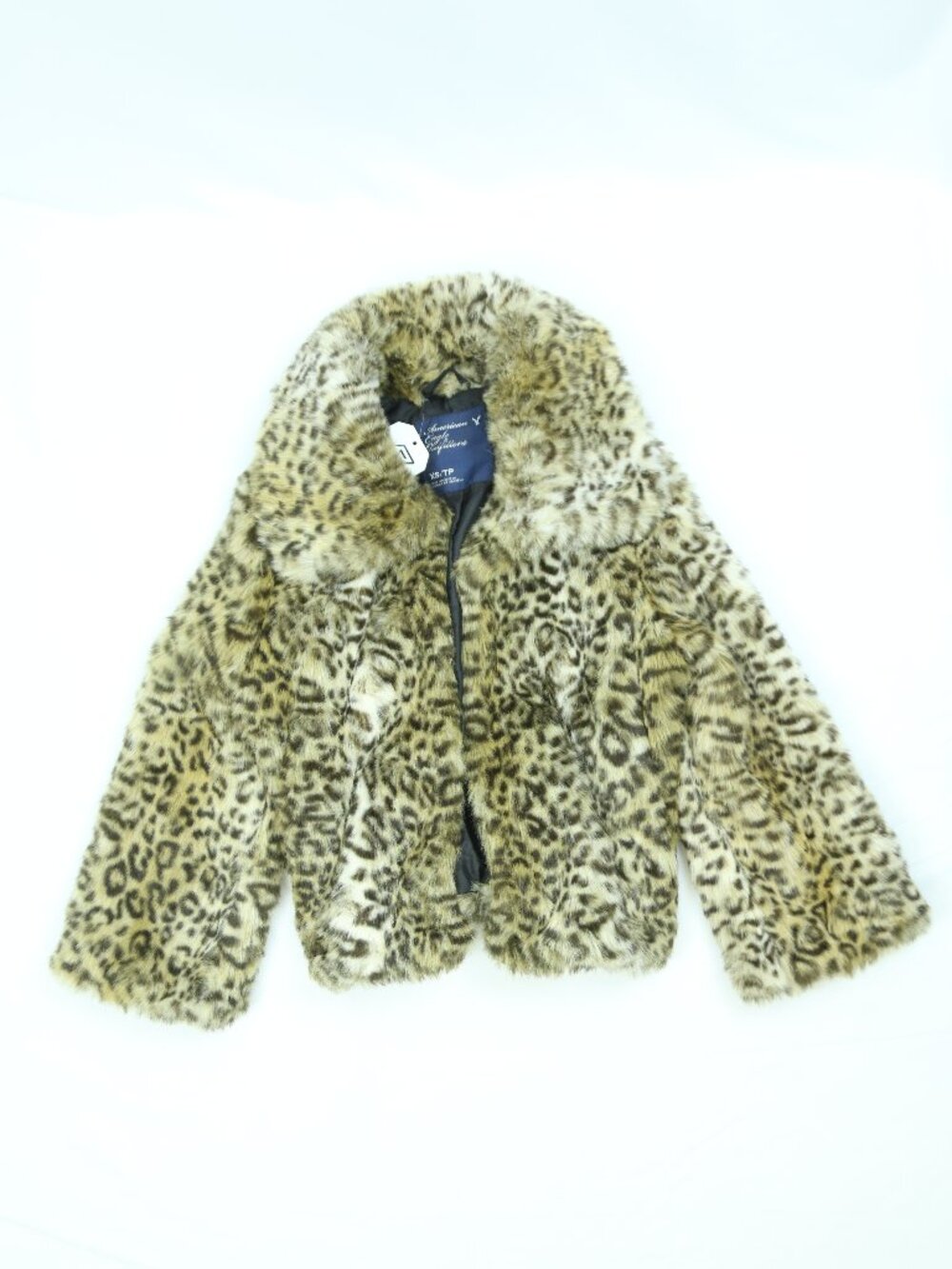 Women's American Eagle Leopard Print Faux Fur Jacket Size XS